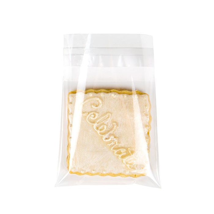 Sacchetto di plastica 8.5x9cm trasparente con chiusura adesiva (100 pz) [B33XL]