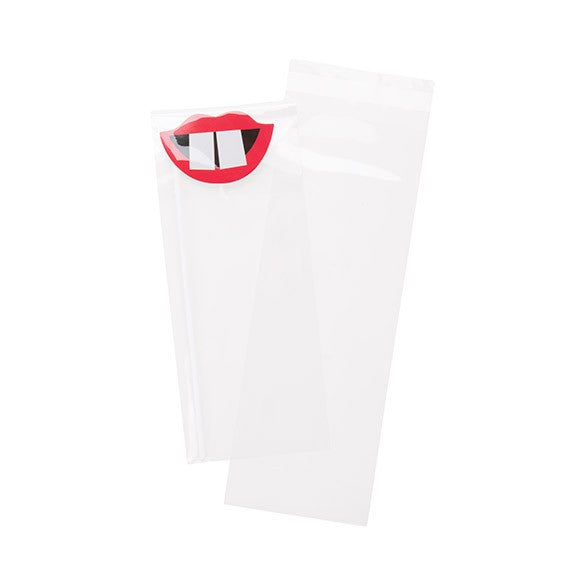 Sachet plastique transparence cristalline 11,3x31,1cm avec Rabat Adhésif (100 pièces) [B412]
