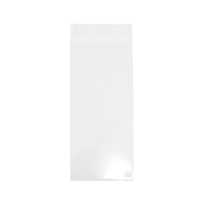 Sacchetto di plastica 10,3x22,9 cm trasparente con chiusura adesiva (100 pezzi) [B49XS]