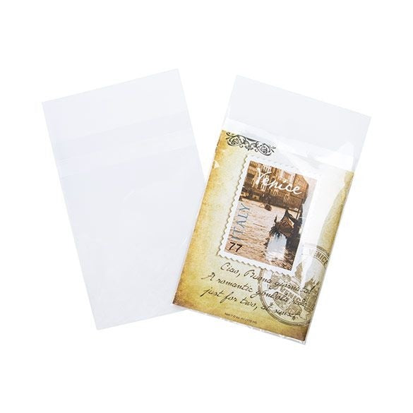 Sachet plastique transparence cristalline 11,8x16,2cm avec Rabat "Sécurisée" (100 pièces) [B4X6XLPC]