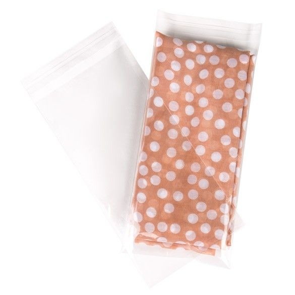 Sachet plastique transparence cristalline 14x27,5+4cm avec Rabat Adhésif (100 pièces) [B510]