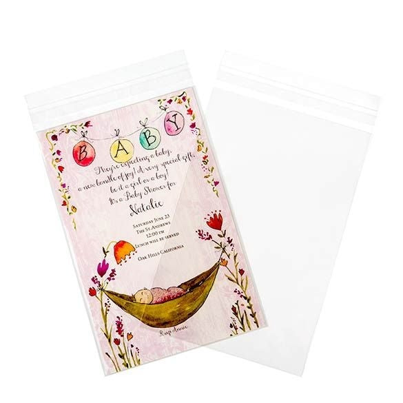 Sacchetto di plastica trasparente 14,5x21,8cm con chiusura adesiva (100 pezzi) [B59S]