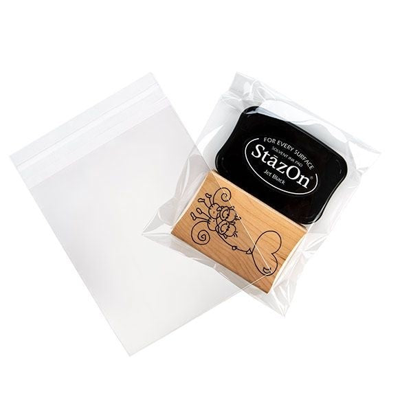 Sachet plastique transparence cristalline 14x16,5+4cm avec Rabat Adhésif (100 pièces) [B5X6]