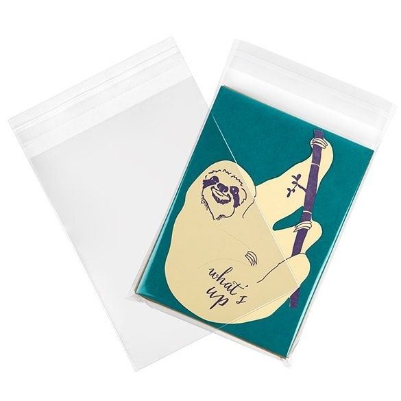 Sacchetto di plastica trasparente 13,8x17,9cm con chiusura adesiva (100 pezzi) [B6B3]