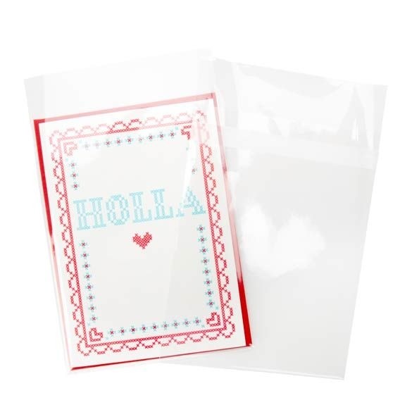 Sacchetto di plastica trasparente 13,8x19,1cm con chiusura adesiva (100 pezzi) [B57PC]