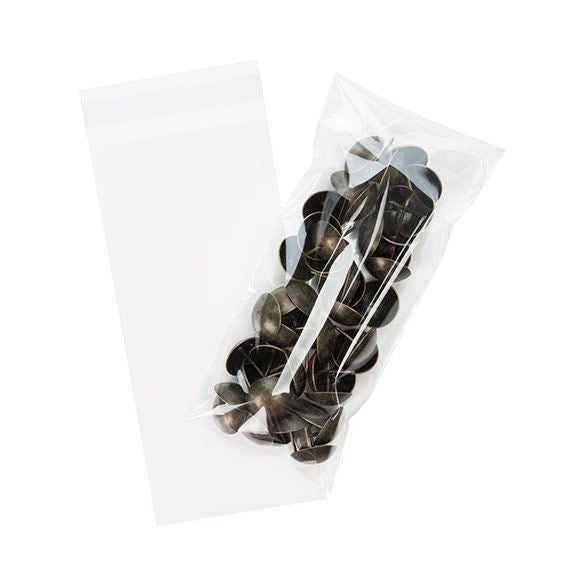 Sachet plastique plat grand format 9,6x21cm Refermable par Rabat Adhésif (100 pièces) [B83]