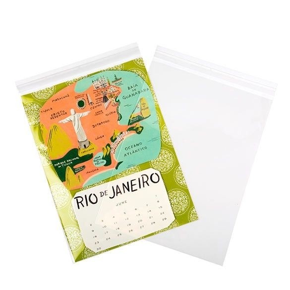 Sacchetto di plastica trasparente 22.9x30.5cm con chiusura adesiva (100 pezzi) [B912]