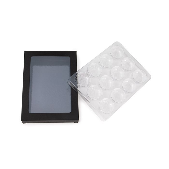 Black Kraft Artisan Candy Box Set, Round Insert 10.2x2.1x13.8 cm (25 pieces) [CNDYR270B]