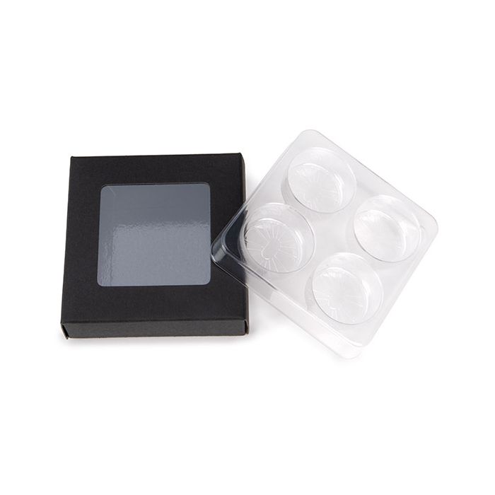 Boites kraft noir avec inserts ronds pour bonbons artisanaux 7x2.1x6.8cm (25 pièces) [CNDYR276B]