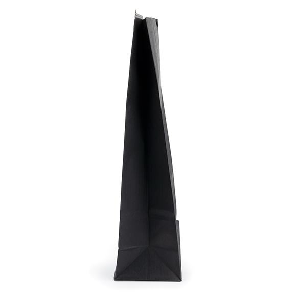 Sac kraft noir avec fermeture tin-tie et fenêtre 15,2x7x26,7 cm (100 pcs) [TTW3B]