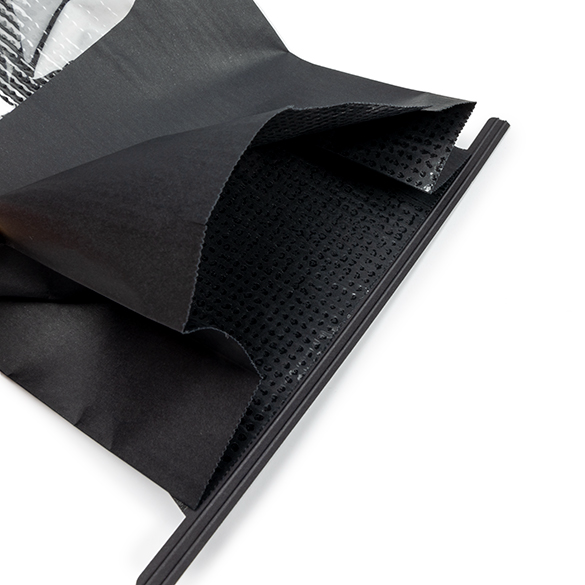 Schwarzer Kraftbeutel mit Tin-Tie-Verschluss und Sichtfenster 15,2x7x26,7 cm (100 Stück) [TTW3B]