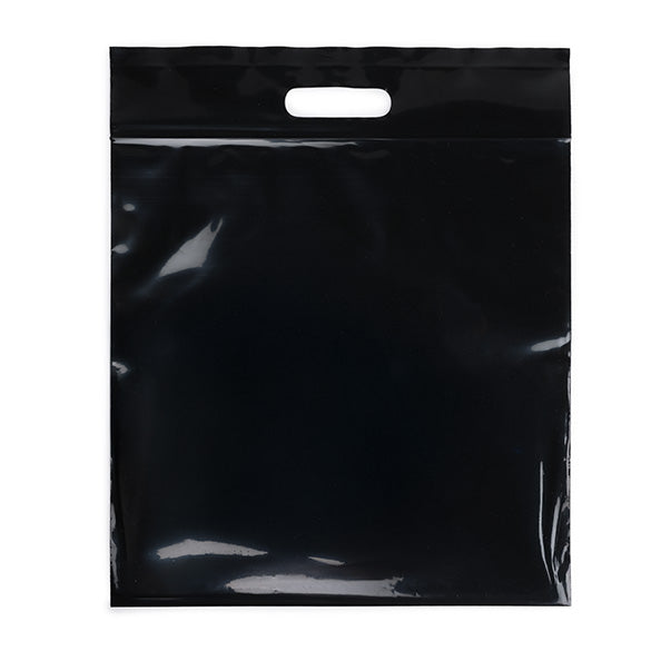 Sachet noirs à zip avec poignée s 22,9x8,2x18,4cm (100 Pièces) [ZH13BK5] LIQUIDATION