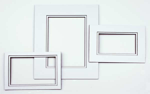 Double Passe Partout Blanc/Noir 19 x 24cm pour le découpage intérieur. 27.9 x 35.6cm (10 Pièces) [MD20194]