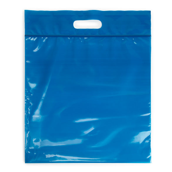 Polytragetaschen Blau 22.9x8.2x18.4cm 75 Mikron (100 Stück) [ZH13BL5]