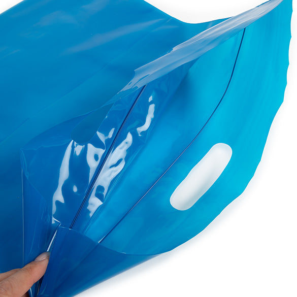 Polytragetaschen Blau 22.9x8.2x18.4cm 75 Mikron (100 Stück) [ZH13BL5]