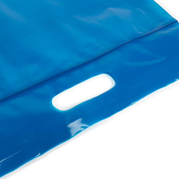 Polytragetaschen Blau 22.9x8.2x18.4cm 75 Mikron (100 Stück) [ZH13BL5]