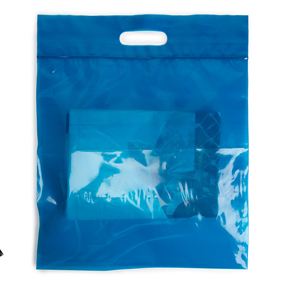 Polytragetaschen Blau 22.9x8.2x18.4cm 75 Mikron (100 Stück) [ZH13BL5]