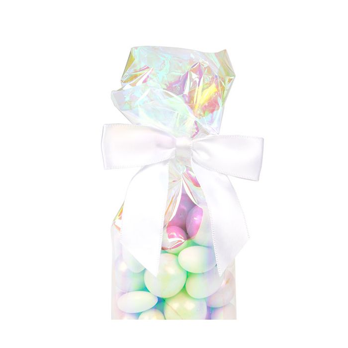 Schleife vorgebunden 8,9 cm Weiß (25 Stück) [BOWWH]