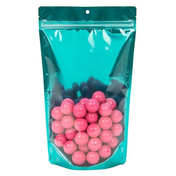 Standbodenbeutel Transparent/Türkis 17.1x8.9x28.6cm | 340 Gramm (100 Stück) [ZBGB4TL]