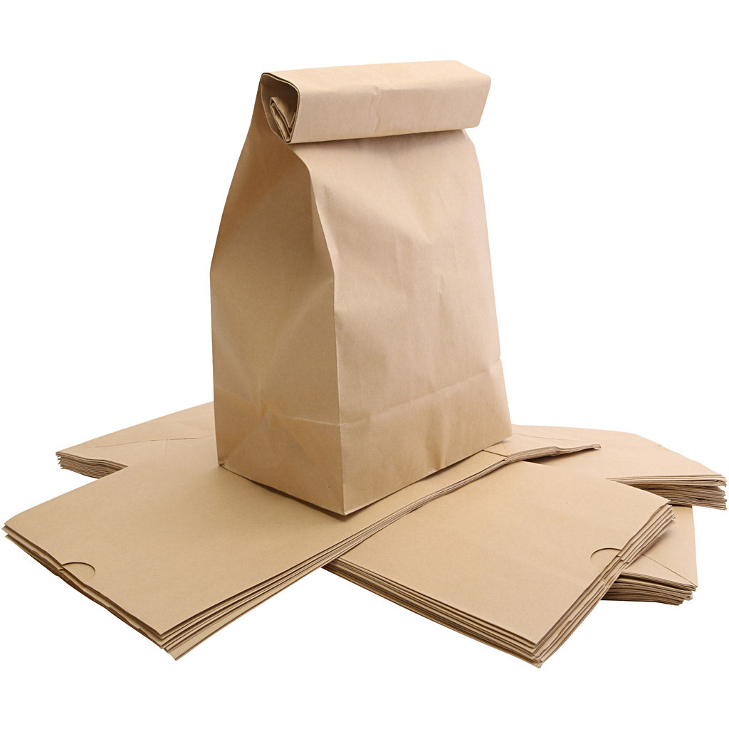 Paper Bag, size 15x25x43 cm, brown, 50 pc