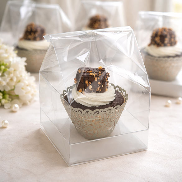 Sacchetti Cupcake con fondo in carta per 1 cupcake 10,2x10,2x17,8cm (100 pezzi) [CBG4]