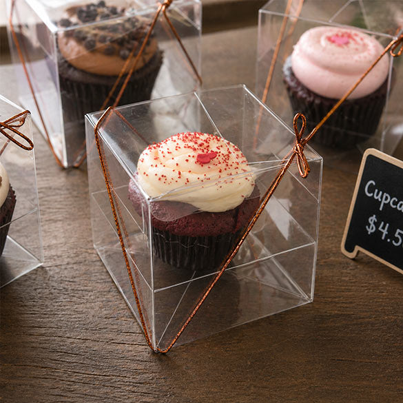Boites à Cupcake pour un cupcake 10.2x10.2x10.2cm (100 pièces) [CBS56]