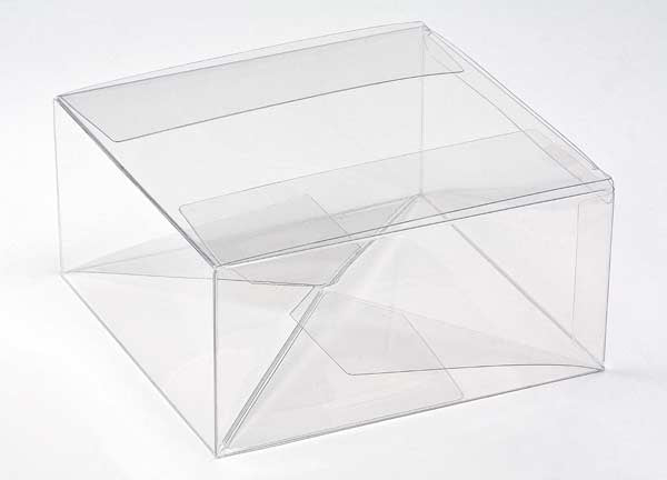 Scatole trasparenti 15.9x15.9x7.6cm con fondo pop up (25 pezzi) [PLB173]