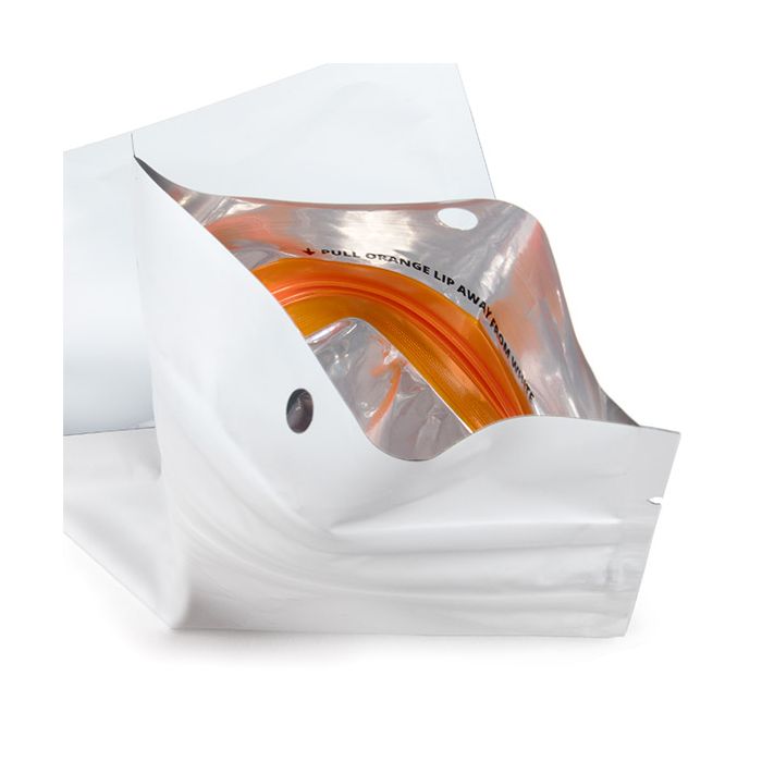 Sachets à fermeture éclair avec fermeture à glissière de sécurité enfant, couleur blanc mat, 10,2x16,5 cm (100 pièces) [CRHZB5MW]