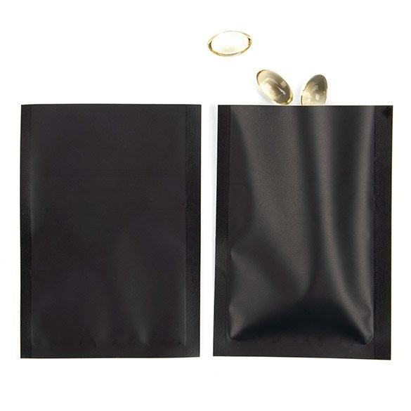 Sacchetto di plastica nero opaco 6.4x8.9cm a prova di bambino sigillabile a caldo (100 pezzi) [CRB1B]