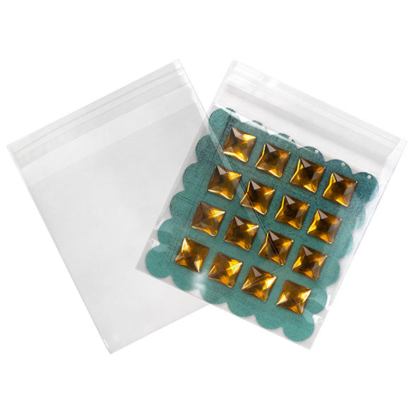 Sacchetto ecologico con soffietto 13.8x13.3cm qualità premium richiudibile (100 pezzi) [GC5X5]