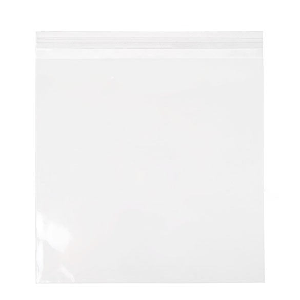 Sacchetto di plastica trasparente 31.6x31.1cm con chiusura adesiva (250 pezzi) [VL12X12]