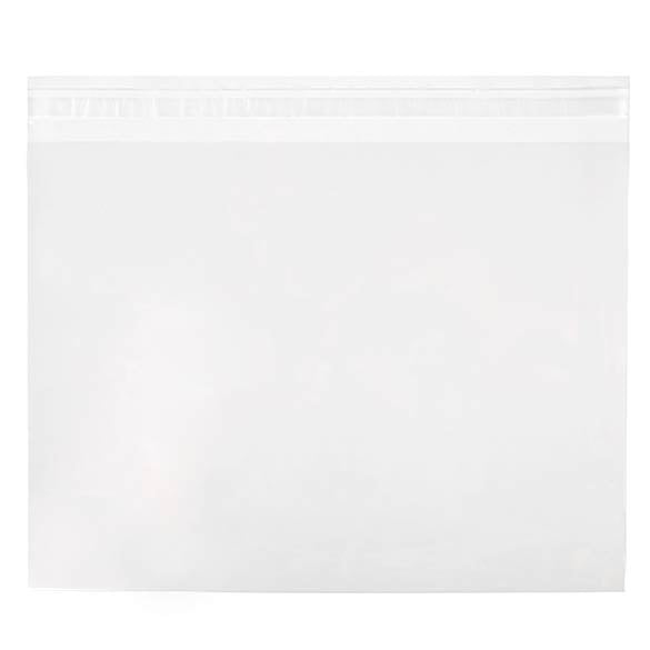 Sacchetto di plastica trasparente 30.5x23cm con chiusura adesiva (100 pezzi) [B12X9]