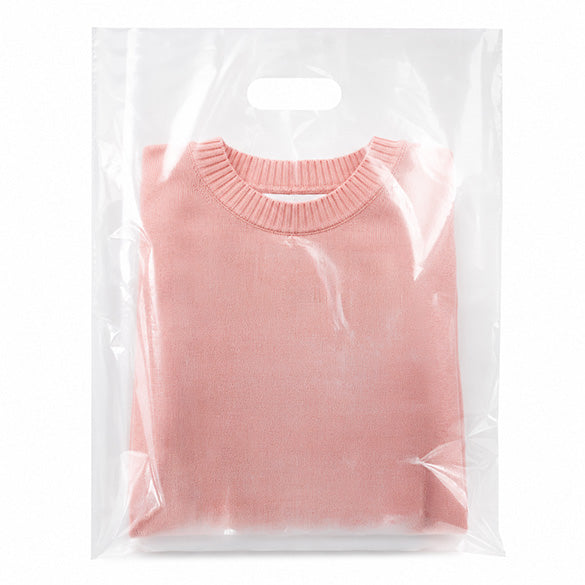 Buste shopper trasparenti 38.1x45.7cm 60 micron LDPE (100 pezzi) [H1518CL1]