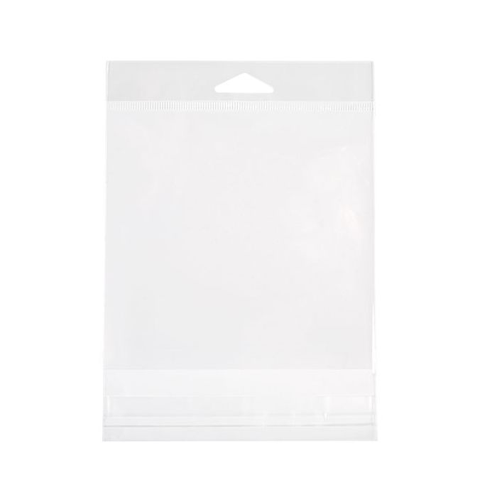 Sachet à trou de suspension refermable à transparence cristalline 13.2x12.9cm (100 pièces) [HB5X5SM]