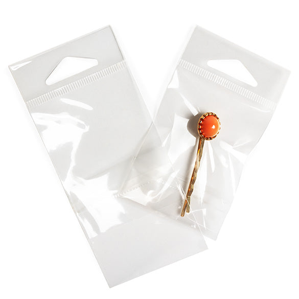 Sachet à trou de suspension refermable à transparence cristalline 5.7x7.8cm (100 pièces) [HB2X3SPC]