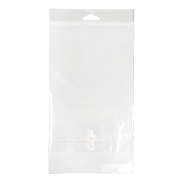Sachet à trou de suspension refermable à transparence cristalline. Fermeture sécurisée 14.4x21.7cm (100 pièces) [HB59SPC]