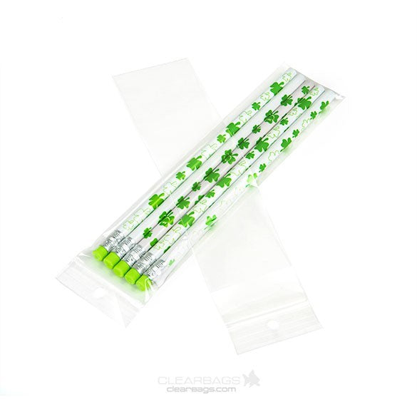 Sachet zip à transparence cristalline avec trou de suspension 5,1x20,3cm (100 pièces) [ZR28]