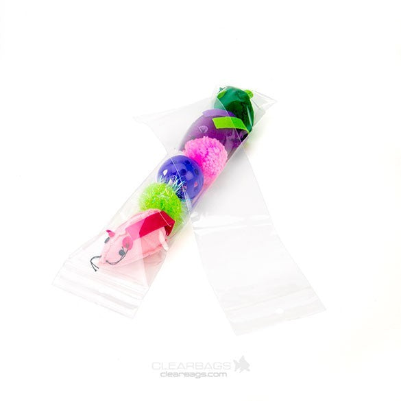 Sacchetto trasparente con chiusura a pressione e foro 7.5x30.5cm PP 50 microns (100 pezzi) [ZR312]