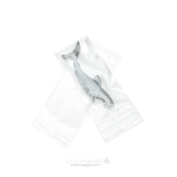 Sachet zip à transparence cristalline avec trou de suspension 7,6x17,8cm (100 pièces) [ZR37]