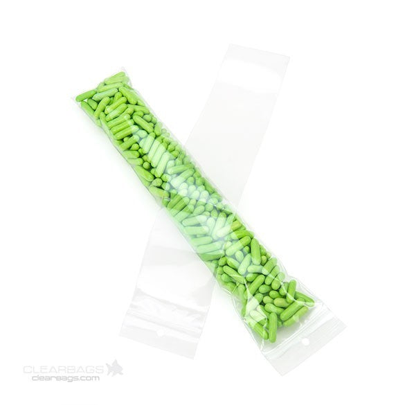 Sachet zip à transparence cristalline avec trou de suspension 5,1x30,5 cm (100 pièces) [ZR212]