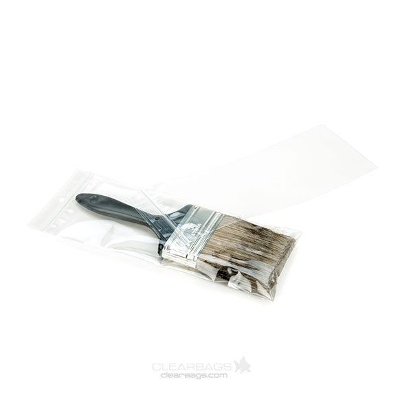 Sacchetto trasparente con chiusura a pressione e foro 10x25.5cm PP 50 microns (100 pezzi) [ZR410]