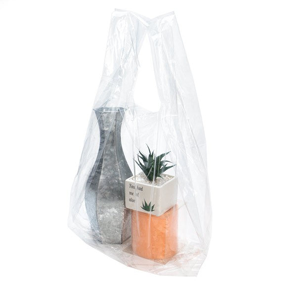 Sac cabas plastique transparent 36,9x26,7x76,2cm (100 pièces) [CHB2]