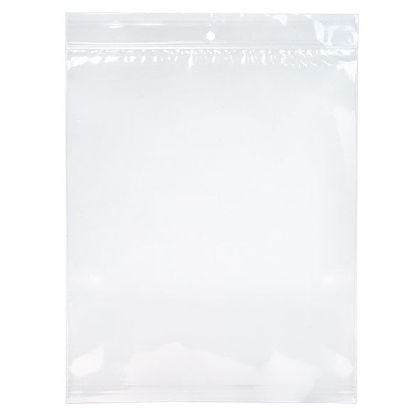 Druckverschlussbeutel mit Aufhängeloch 20.5x25.5cm Transparent PP 75 Mikron (100 Stück) [Z3R810]