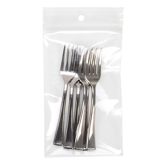 Sachet zip à transparence cristalline 100 microns avec trou pour suspension 7,6x12,7cm (100 pièces) [Z4R35]