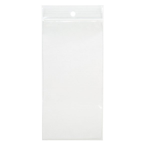 Sachet zip à transparence cristalline 100 microns avec trou pour suspension 7,6x15,2cm (100 pièces) [Z4R36]