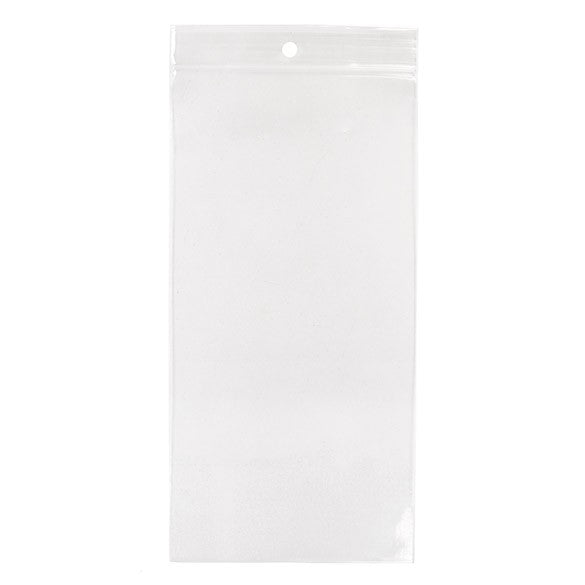 Sacchetto trasparente con chiusura a pressione e foro 10x20.5cm PP 100 microns (100 pezzi) [Z4R48]