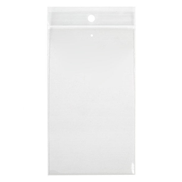 Druckverschlussbeutel mit Euroloch 7.5x12.5cm Transparent PP 50 Mikron (100 Stück) [ZR35V]