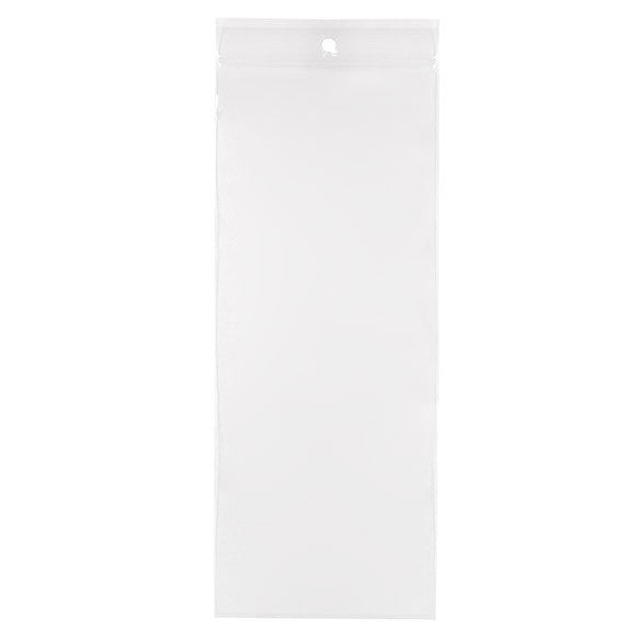 Sacchetto trasparente con chiusura a pressione e foro 10x25.5cm PP 50 microns (100 pezzi) [ZR410]
