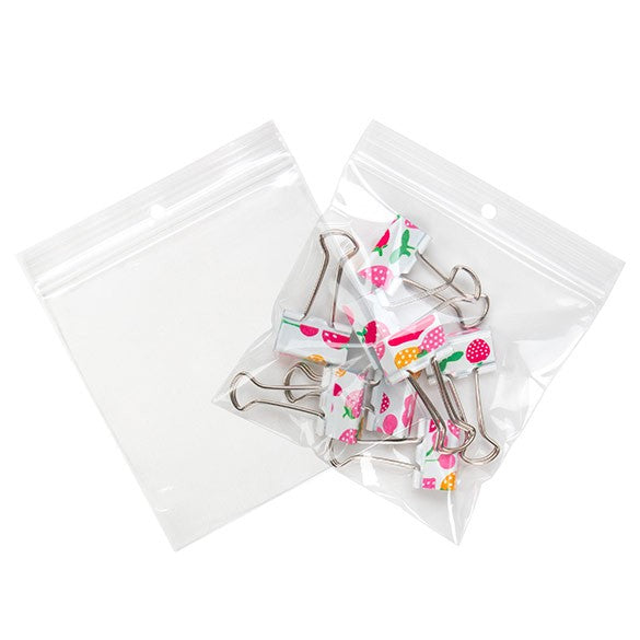 Druckverschlussbeutel mit Euroloch 10x10cm Transparent PP 50 Mikron (100 Stück) [ZR44]