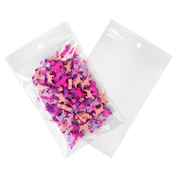 Sachet zip à transparence cristalline avec trou de suspension 10,2x15,2cm (100 pièces) [ZR46]